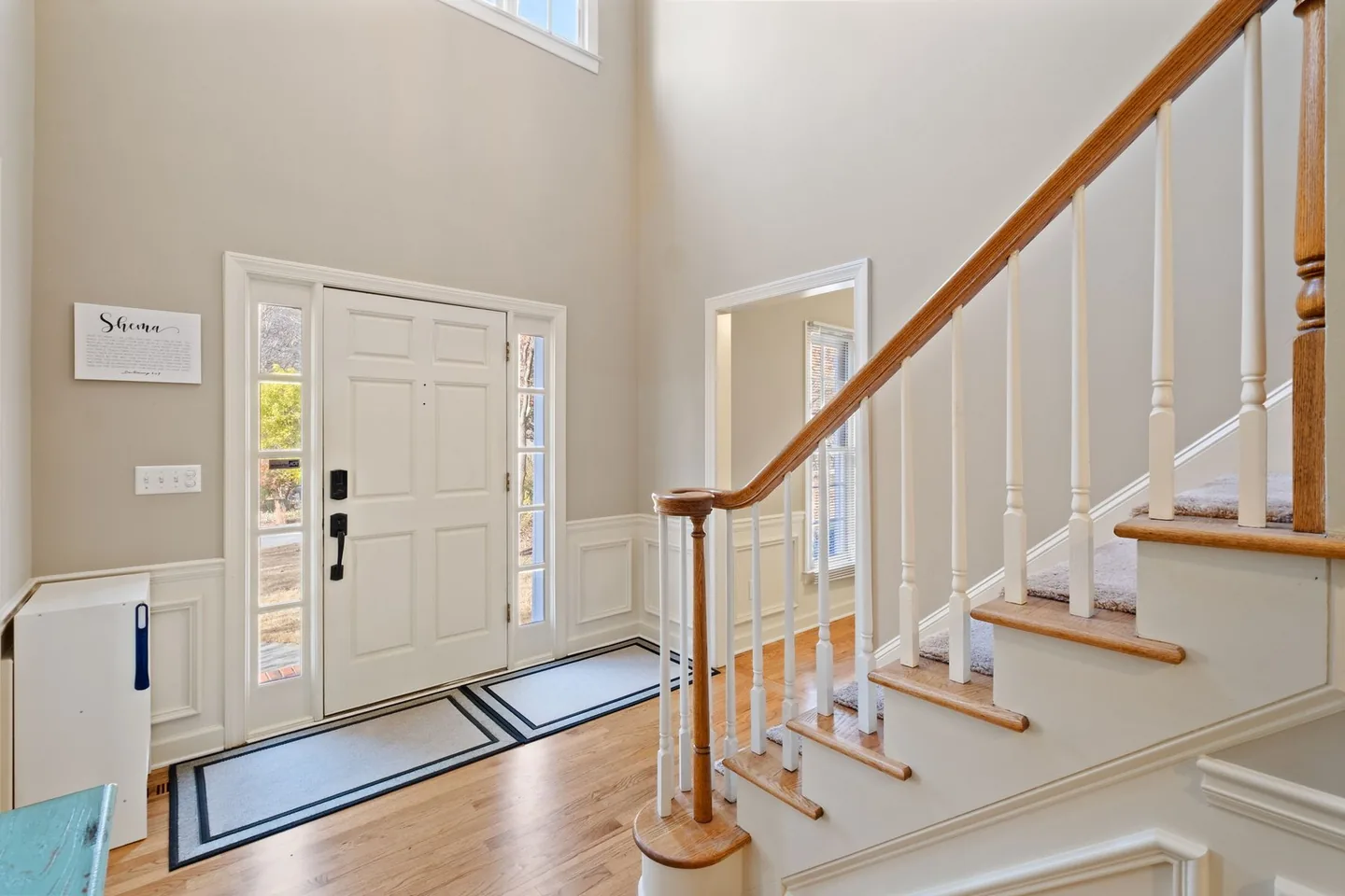 Interior staircase and upper landing