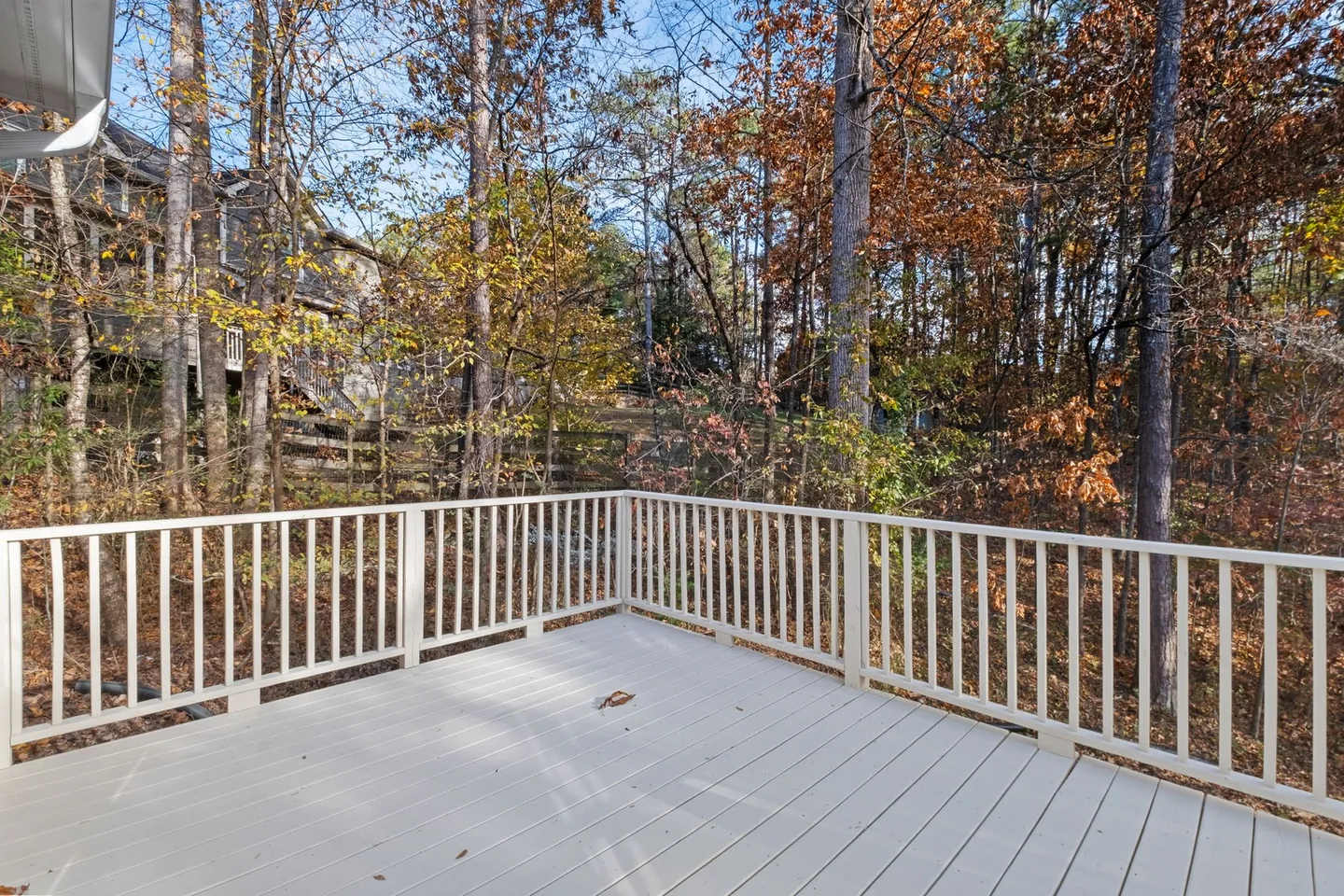Deck rail and outdoor view from the home